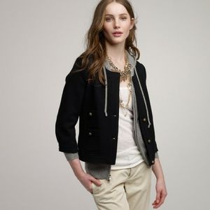 J.Crew black wool pique sultana jacket size 6